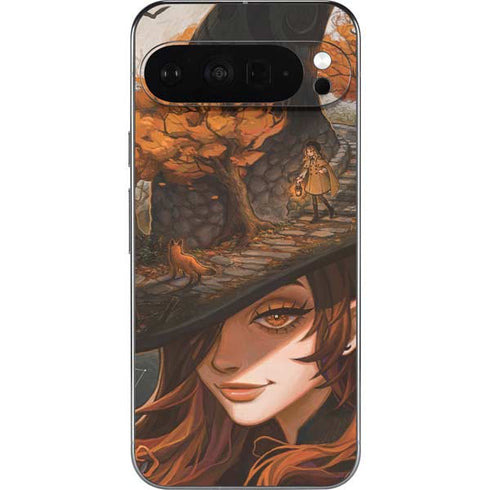 Halloween Pumpkin Witch with Fox by Ivy Dolamore Pixel 9 Pro XL Skin